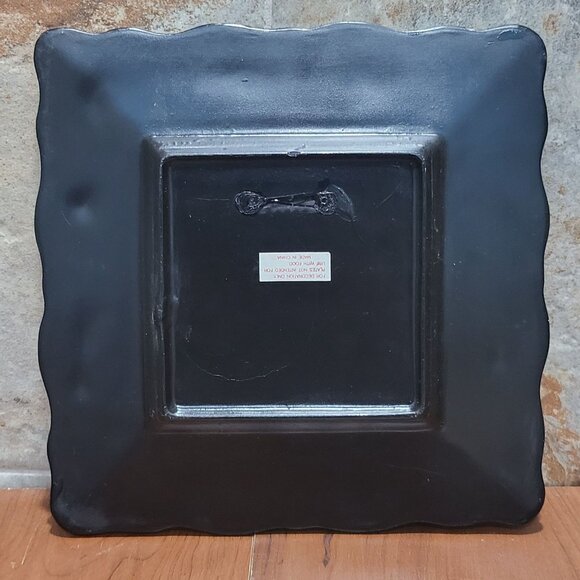 Rooster Plaque Plate Pair Ceramic Square 3D Grape Vine Frame - Picture 2 of 10